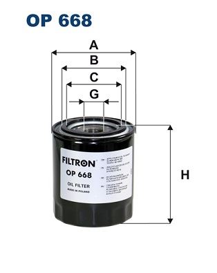 FILTRON OP668 Yağ Filtresi Scania 4 Seri 94-164 -G G230 - G490 -P P230 - P490 -R / New R R230 - R730