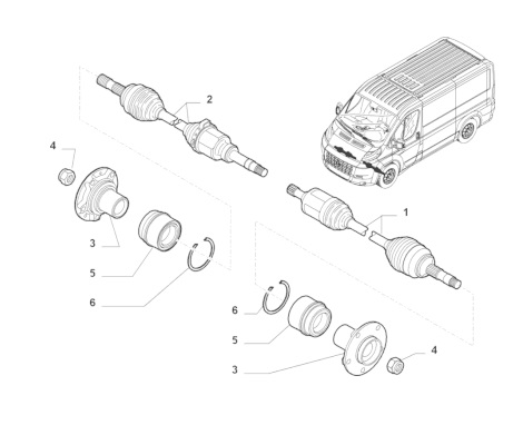 FI-8119 Komple Aks Sol On Uzunluk 491mm Fiat Doblo 1.3 D Mjt Euro 6 M-T 2015-2022