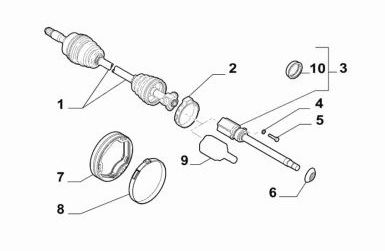 FI-8098 Komple Aks Sag On Uzunluk 987mm Fiat Egea 1.6 Mjt A-T 2015-