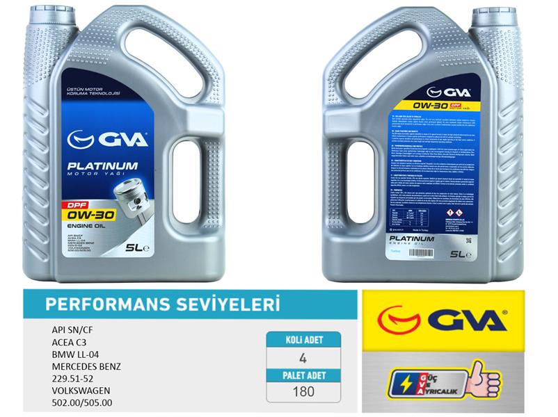GVA 9920052 Motor Yaği 0w30 5 Lt Dpf Tam Sentetik Api Sn/ Cf Partiküllü