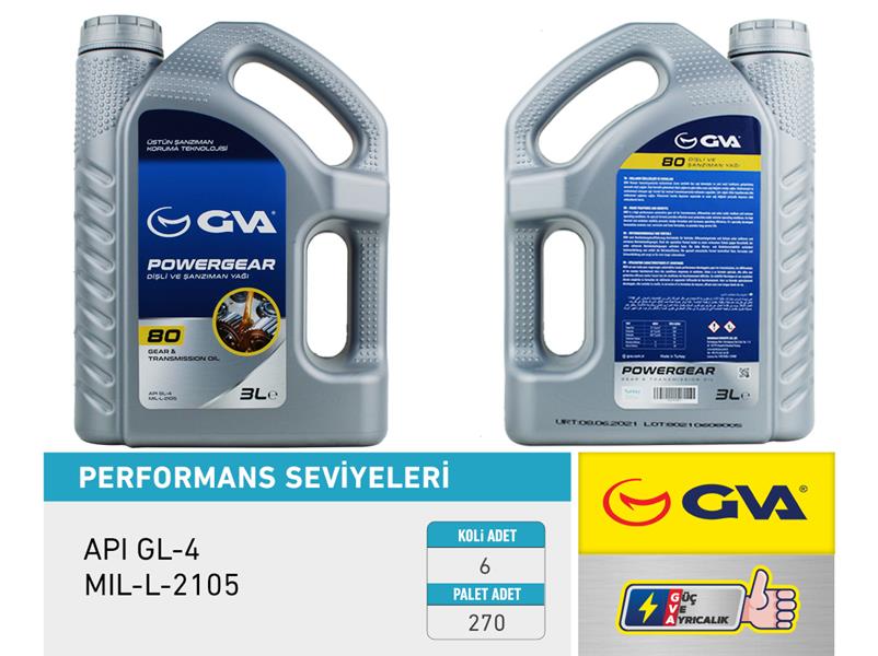 GVA 9920810 Şanziman Yaği 80w Api Gl-4 3 Lt