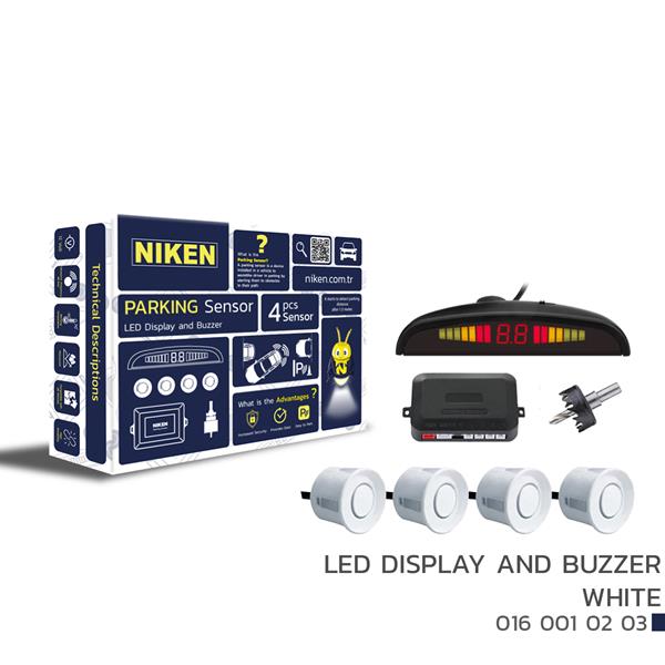 NIKEN 0160010203 Park Sensörü Led Ekran Ses İkazli Beyaz 22mm