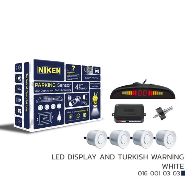 NIKEN 0160010303 Park Sensörü Led Ekran Ve Turkce Uyari Beyaz 22mm
