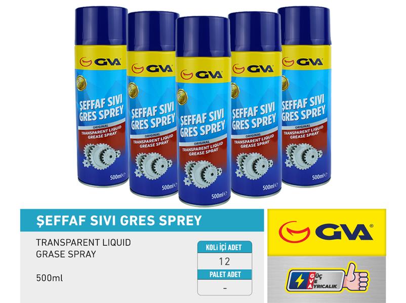 GVA 9920940 Şeffaf Sivi Gres Spreyi 500 Ml.