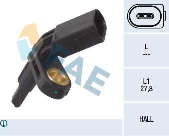 FAE 78012 Tekerlek Hiz Sensörü Golf 5-Jetta 3-Passat-T5-T6-Caddy 03> Ön Sol