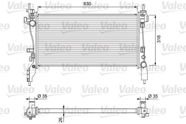 VALEO 701718 Radyatör Peugeot Bipper-Citroen Nemo-Fiat Fiorino 1.3-1.4 Hdi 08>
