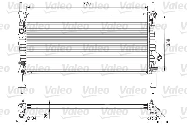 VALEO 701731 Su Radyatörü Ford Transit 06> 2.2-2.4 Tdci Klimali