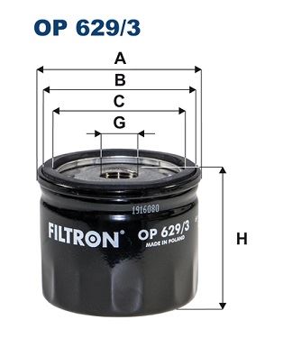 FILTRON OP629.3 Yağ Filtresi Ford Focus-Connect-Fiesta-Puma-Ecosport 18> 1.0 Ecoboost