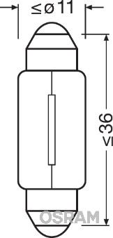 OSRAM 6461 Ampul 12v 10w Sofitsv8.5-8 Unv1