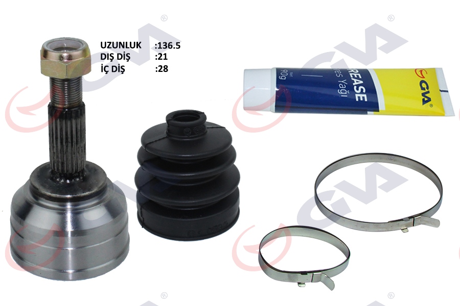 GVA 4419002K Aks Kafasi Diş Ön Dacia Logan 06> Sandero 08> 1.4-1.6 21x28x49 137.5mm