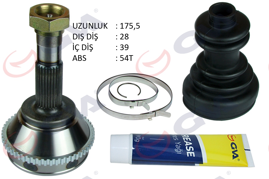 GVA 4427010K Aks Kafasi Diş Ducato-Boxer-Jumper 94>02 2.5 D 2.8d 28x39x63 175.5mm
