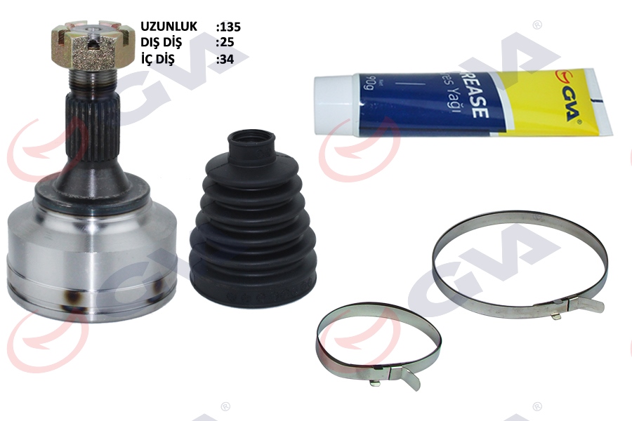 GVA 4443030K Diş Aks Kafasi Crossland 17> P207 09>13 P208 12>19 P307 00>08 P308 09>14 P3008-P5008 09>16 Rzc 10>15 Partner-Berlingo 08> C4 04>11 C3 12>16 Ds3-Ds4-Ds5 1.4-1.6-2.0 Hdi-Vti 25x34x58x135mm