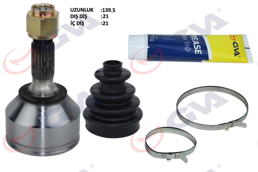 GVA 4450180K Aks Kafasi Diş Ön Citroen C2 1.1-1.4 03- C3 1.1i - 1.4i 02- 21x21x48 140.5mm