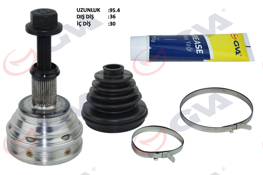 GVA 4475050K Aks Kafasi Diş Ön Golf 5/6-A3-Leon-Octavia 1.6/1.6fsi 102 Hp Man./Auto. 36x30x59.5 95.5mm