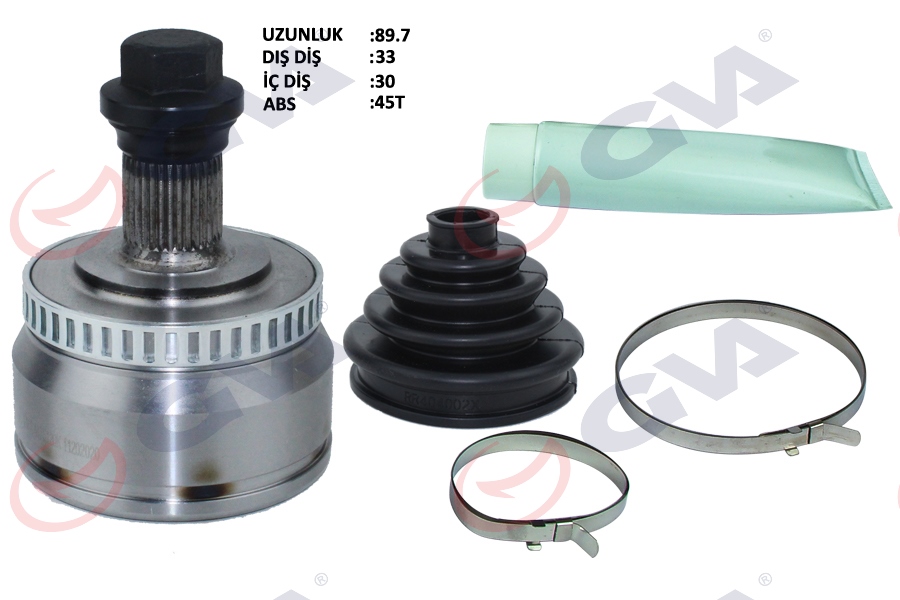 GVA 4475120K Aks Kafasi Diş Ön A4-Passat 1.8t 96-01 Abs Li 45 Diş 33x30x53 92mm
