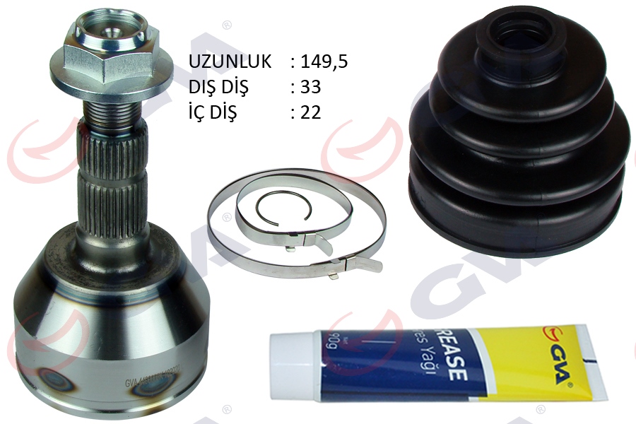 GVA 4490008K Diş Aks Kafasi Opel Astra H 04-10 Zafira B 05>15 1.2-1.4-1.6 16v