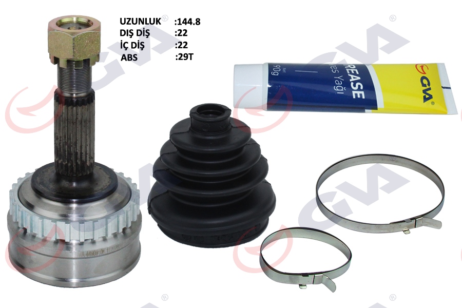 OP-1042A Aks Kafasi Sol-Sag On Dis Opel Meriva A 1.6 Absli 29 Dis 22x23x52 Uzunluk 156,7 Mm 2003-2010