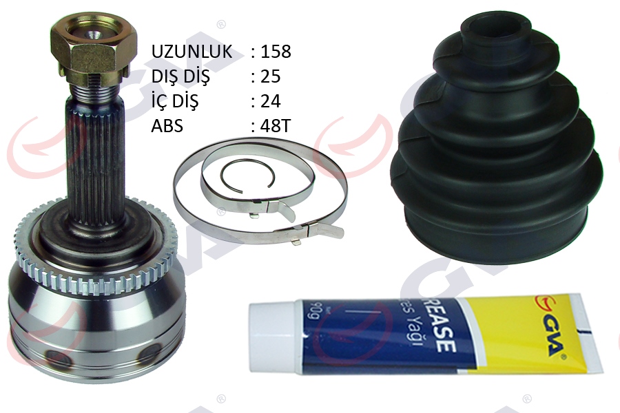 GVA 4491020K Aks Kafasi Diş Hyundai İ20 1.4l D4fc Crdi 08-15 Abs Li 25x24x52.4 - Abs 48 Diş
