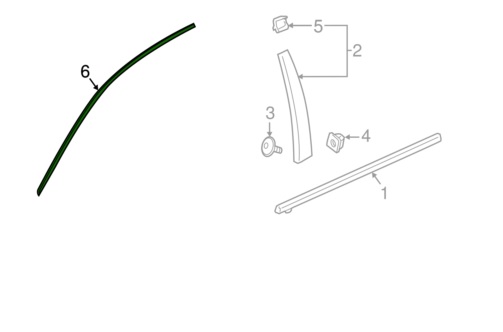 GM 13463858 Cam Çitasi Ön Kapi Sağ Üst Krom Insignia B