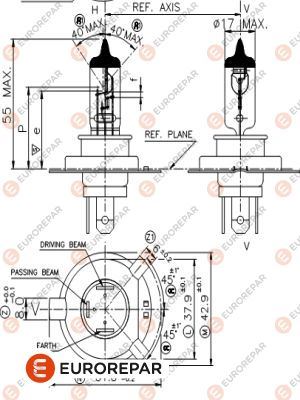 PSA-1616431180 Eurorepar H4 12v-60/5 Ampul