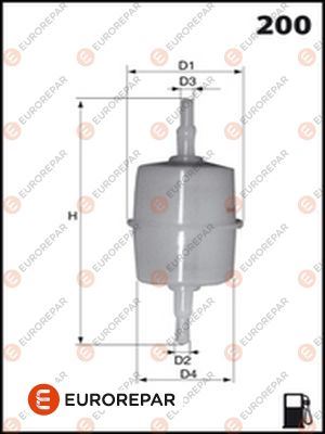 EUROREPAR E145057 Şeffaf Benzin Ara Filtre Küçük Tip Üniversal