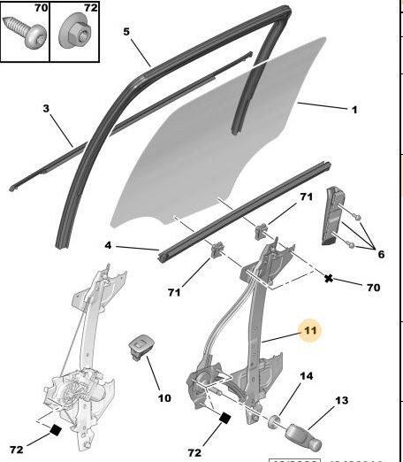 PSA-9223.F8 Mekanizma Pencere Kaldirici