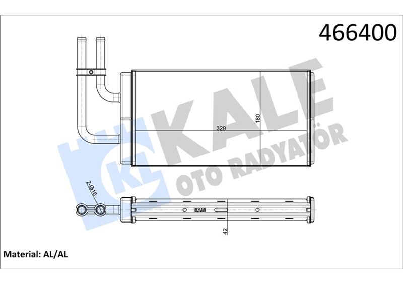 KALE 0483831AB Kalorifer Al-Brz Jest Arka Kalorifer