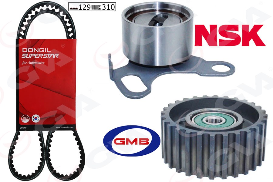 GVA 59T7190DO Triger Kayiş Seti Eksantrik Seti Toyota Hilux 2.4l 2l 2l-T Ln85 Ln145 Ln105 90-04 / Hiace 2.4l 2l Lh112 Lh114 89-> 1 Kayiş 1 Rulman 1 Dişli 129x310