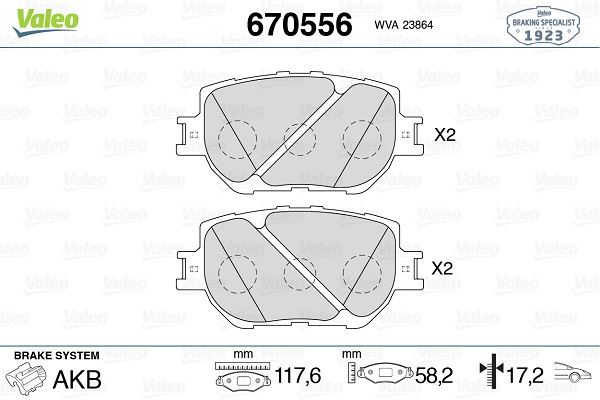 VALEO 670556 Ön Disk Fren Balatasi Lexus Is 250 04.13 -