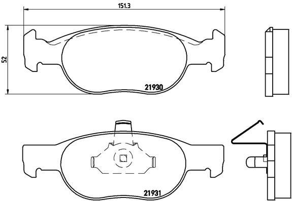 VALEO 670607 Ön Disk Fren Balatasi Fiat Punto 1.2/1.9d 08/99-04/06 Fiat Punto Van 1.9d 09/00-10/03