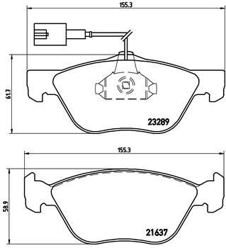VALEO 670990 Ön Fren Balatasi Fiat Marea 95> Alfa Romeo 145-146-156 2.0 16v 2.0 Jtd Fişli