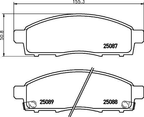 VALEO 671125 Ön Disk Fren Balatasi Nissan Evalia 1.5d/1.6 08.09 Nissan Nv200 1.5d/1.6 08.09 -