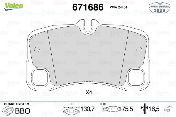 VALEO 671686 Disk Fren Balatasi Arka 911 2006-2012