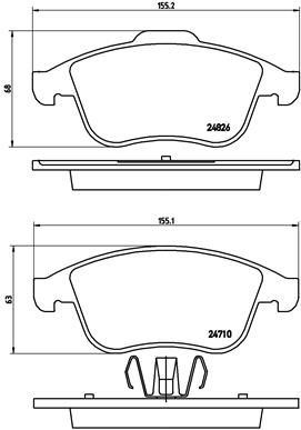 VALEO 671739 Ön Fren Balatasi Renault Grand Sc Nic Iii 09>16 Laguna Iii 07>15 Megane Iii 09>15 K:17.1mm Y:68mm