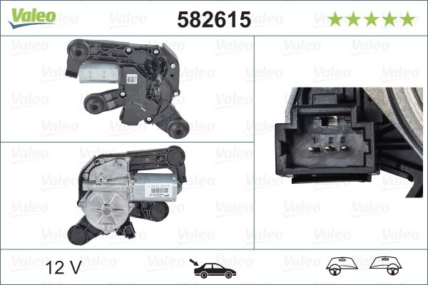 VALEO 582615 Silecek Motoru Arka Peugeot 208 I Ca . Cc ; Peugeot 208 Box Cr