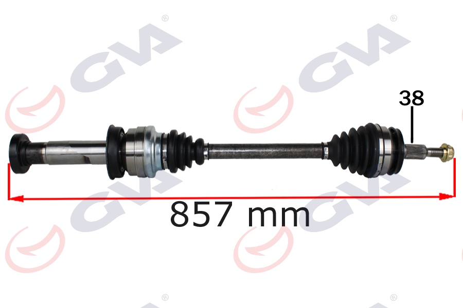 GVA 4475260 Komple Aks Sağ Düz Vites Transporter T6 2.0 Tdi 860mm Caab-Caac-Caae