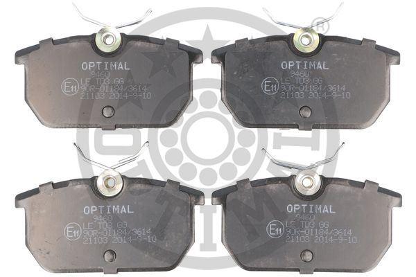 OPTIMAL BP-09460 Fren Balata Seti Diskli Fren 145930 -146930 -155167 -33907a -33 Sportwagon907b -Gtv916 -Spider