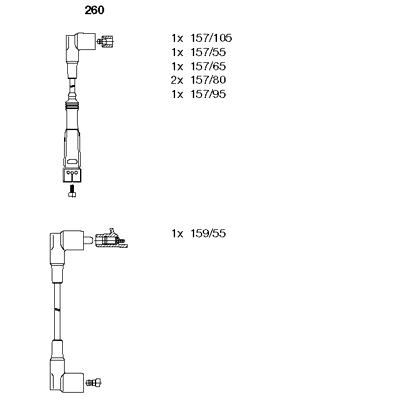 BREMI 260 Atesleme Kablosu Seti Mercedes M110 W123 S123 C123 W460 W126 R107