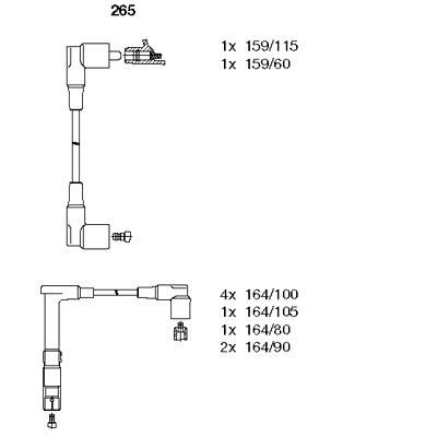 BREMI 265 Atesleme Kablosu Seti Mercedes M119 W124 W210 W140