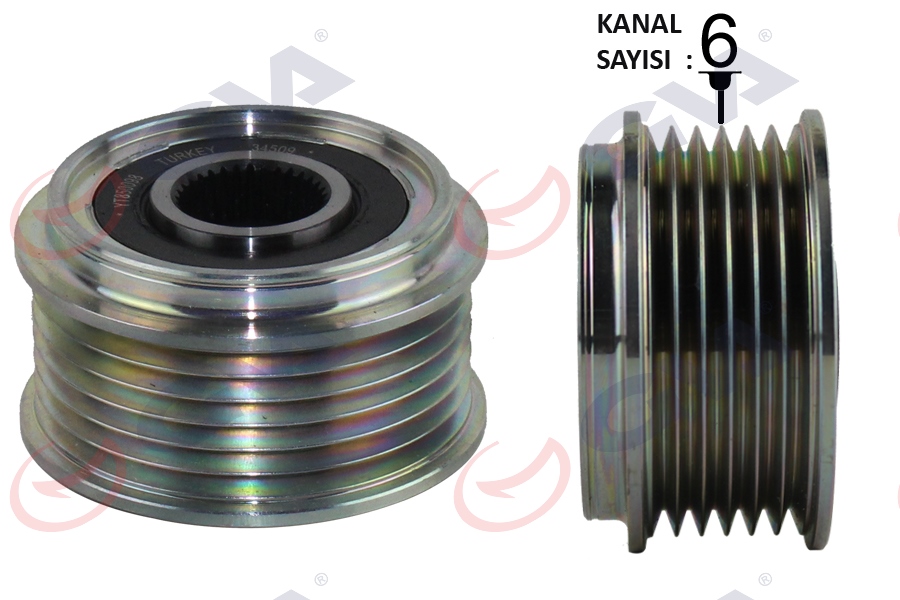GVA 2835110 Alternatör Kasnaği Rulmanli Ford Connect-Focus 98> 1.8 Tdci