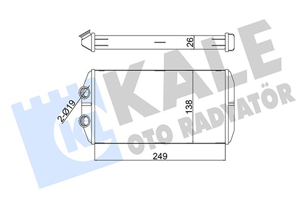 KLR-352870 Kalorifer Radyatoru Brazing 26mm (Peugeot  301 1.2vti 1.6hdi 12- / Citroen C-Elysee 1.2vti 1.6hdi 12- )  Aparatli