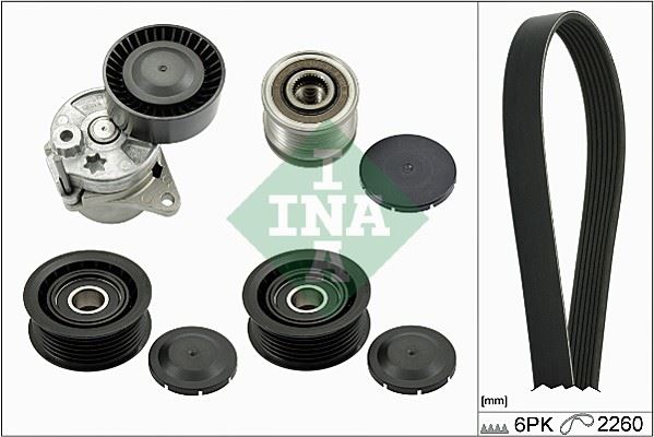 INA 529011522 Kanalli Kayis Seti Mercedes W639 B906 Kutuklu. Alternator Kasnakli