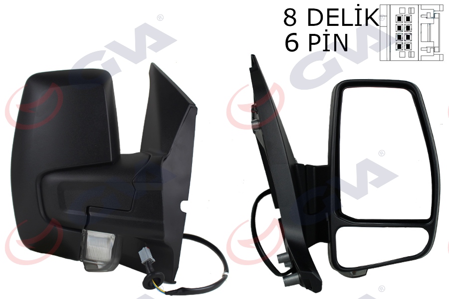GVA 1032214 Diş Dikiz Aynasi Sağ Transit Custom V362 12>17 Elektirikli Isitmali Desenli Sinyalli