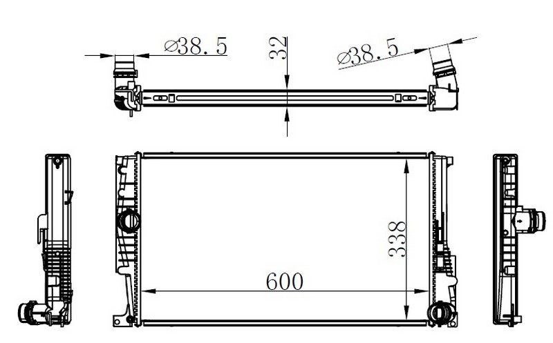 ORIS BBM161032 Motor Su Radyatoru Bmw N47 B47 B48 N13 N20 N55 F30 F20 F32 F36 F22 F34 I3