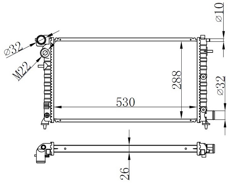 KALE-2046011AB Radyator P106 1.6d (Mt) Al/Pl/Brz