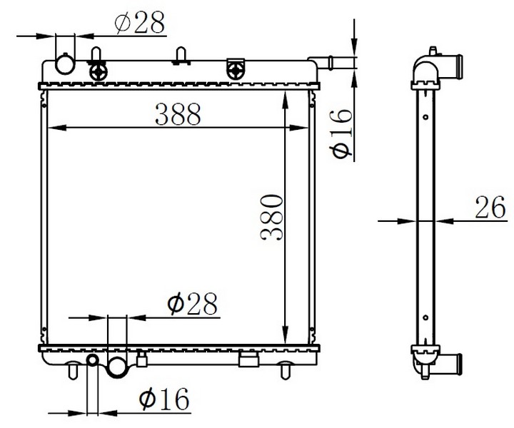 ORIS BCI038026 Radyator Brazing At 380x388x26 C3 1.4i 02 61279