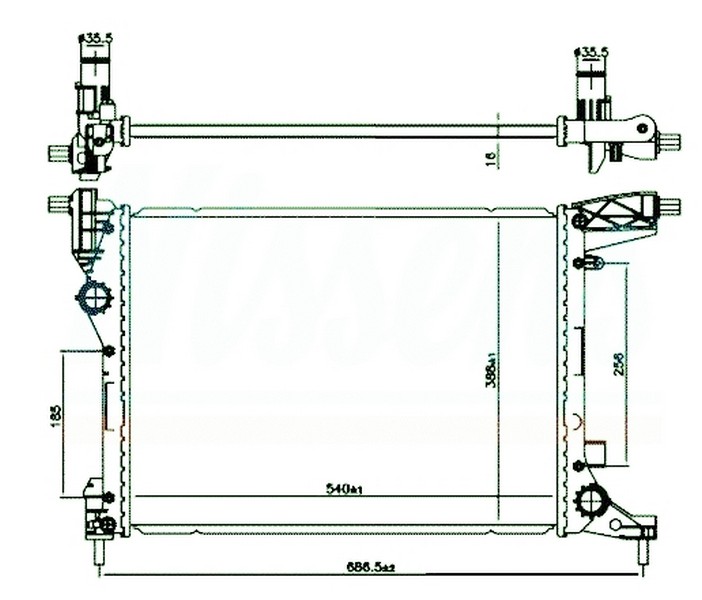 ORIS BFI048016 Motor Su Radyatörü Fiat Egea 16> 1.4 540x392x16