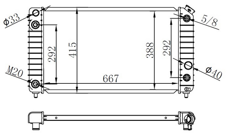 16-1203B Su Radyatoru Brazing Chevrolet Usa Blazer 2.2 A-T 1996-