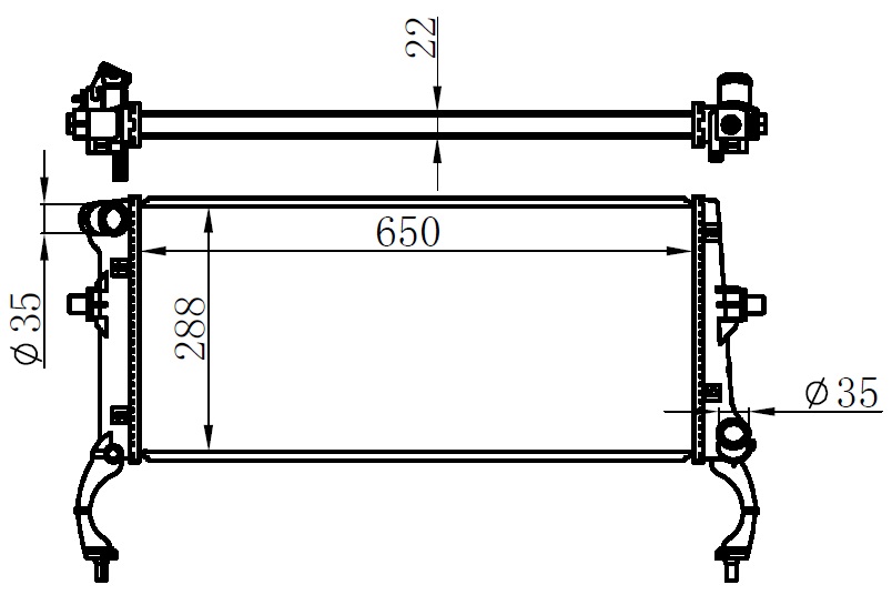 ORIS BHY214022 Radyator Brazing Mt 650x288x22 Elantra 1.4t 2016 636728