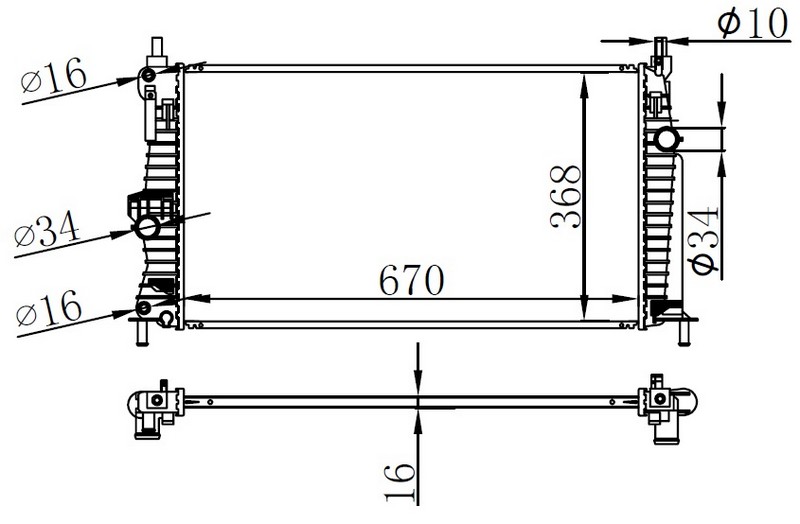 MGA-80541 Su Radyatoru Brazing Mazda3 10-14 A/T M/T